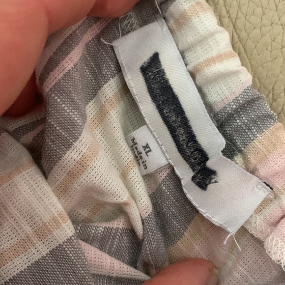 Madison Grey Striped Ruffle Dress cotton‎ summer Sunday size XL boho - Picture 12 of 15